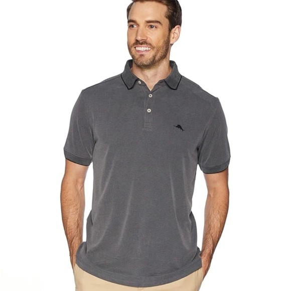 Tommy Bahama Charcoal Polo Shirt - Picture 1 of 6